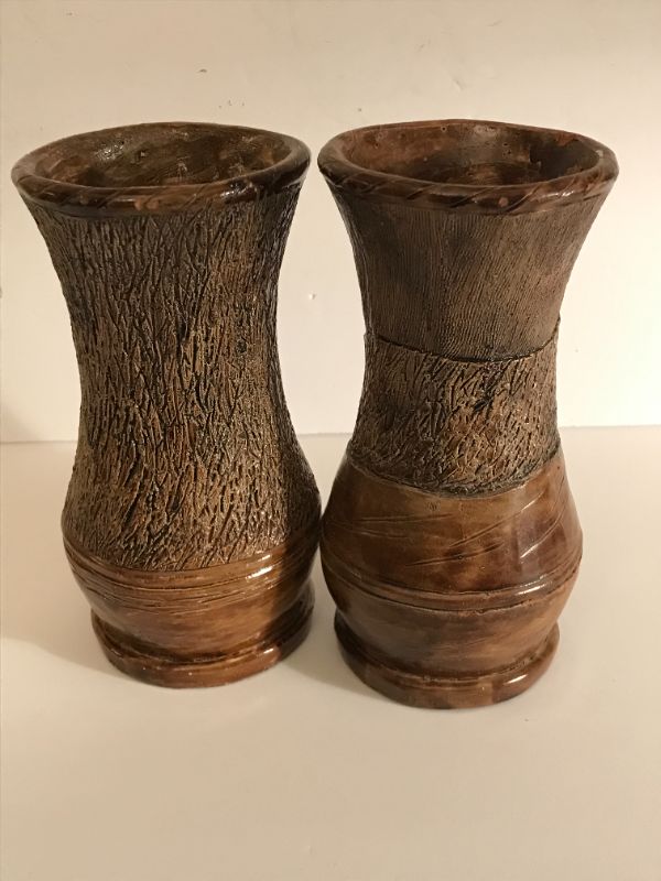 Photo 4 of AFRICAN CARVED WOODEN VASES