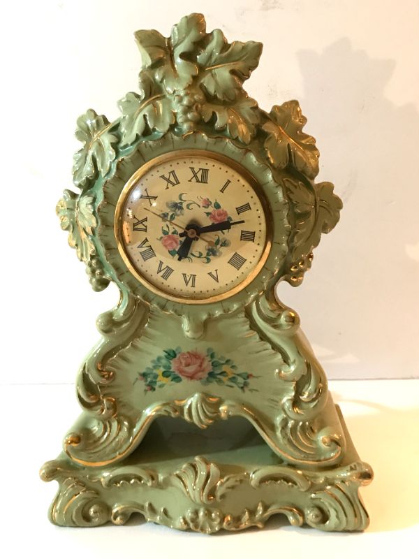 Photo 1 of 1930’s VINTAGE JOHNSON CHINA CO ELECTRIC PORCELAIN CLOCK