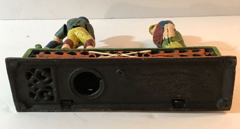 Photo 4 of VINTAGE CAST IRON BASEBALL HOMETOWN BATTERY MECHANICAL BANK