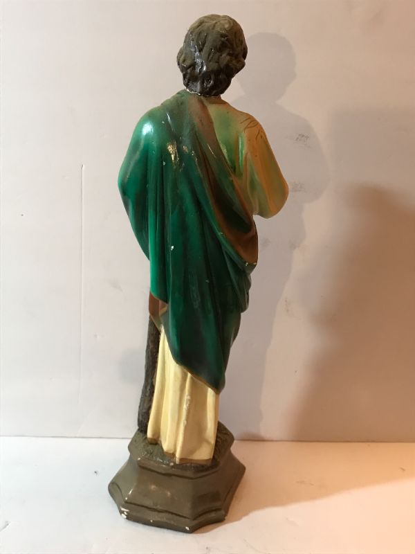 Photo 4 of SACRED HEART OF JESUS FIGURING 11” & STATUE OF JESUS WITH STAFF 18”