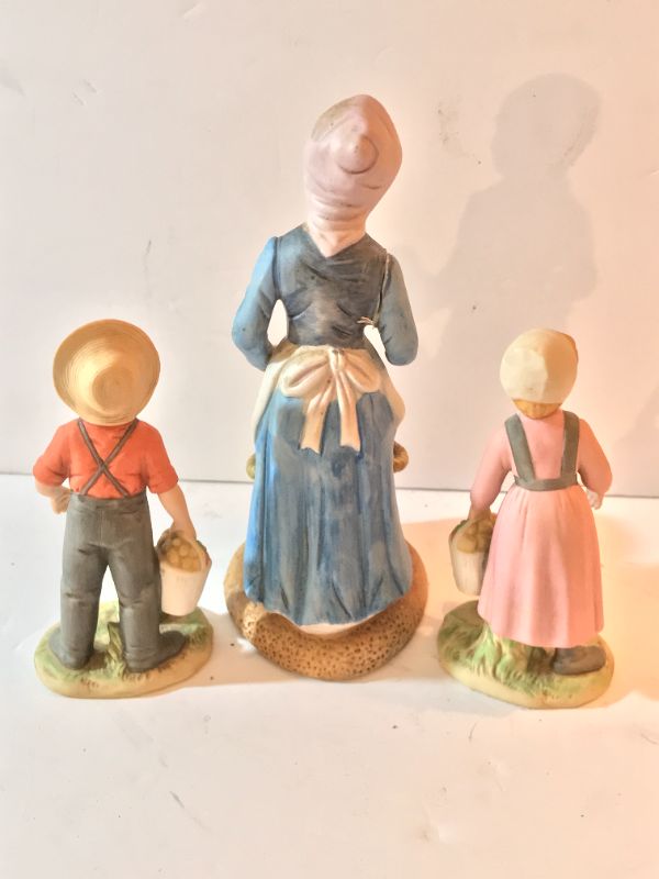 Photo 2 of MINIATURE PORCELAIN FAMILY OF FARMERS 8” TALL