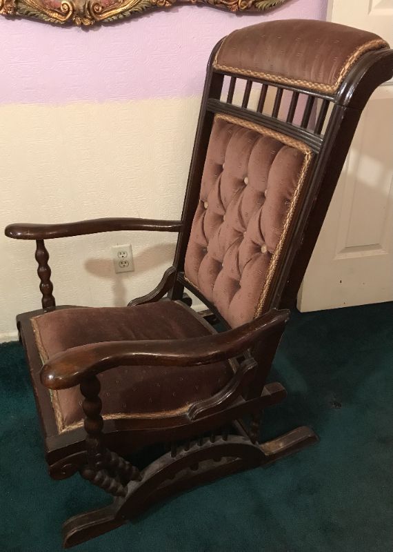 Photo 3 of VINTAGE 1800 STYLE ADULT WOODEN SPRING ROCKING CHAIR