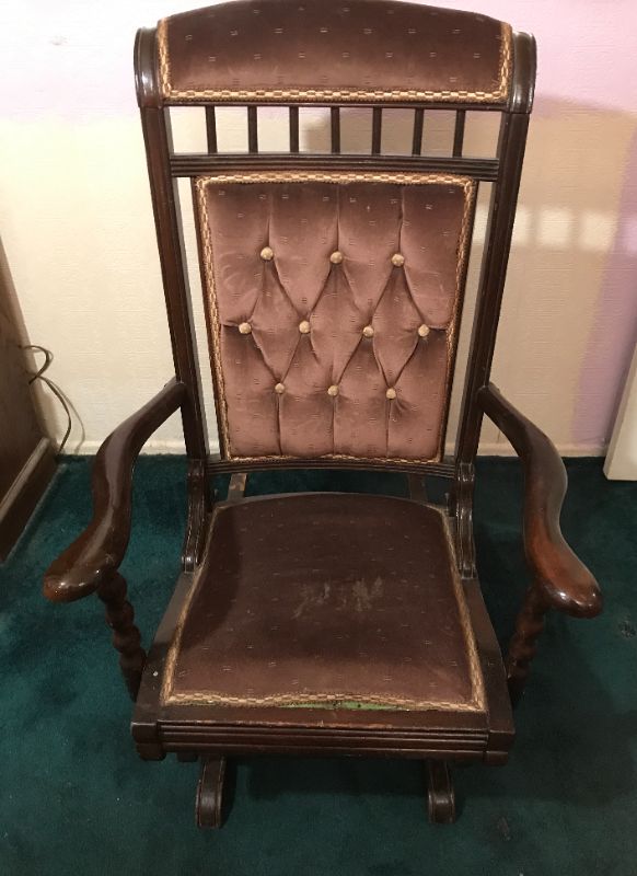 Photo 2 of VINTAGE 1800 STYLE ADULT WOODEN SPRING ROCKING CHAIR