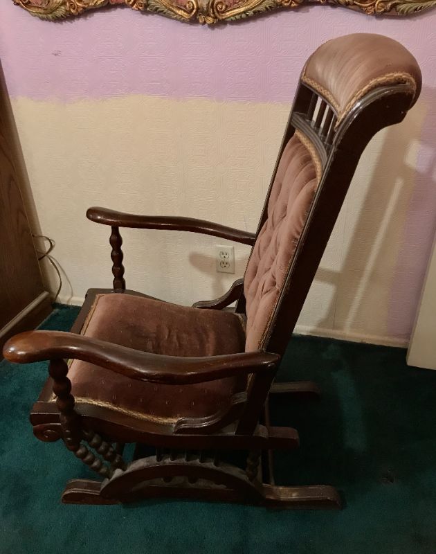 Photo 4 of VINTAGE 1800 STYLE ADULT WOODEN SPRING ROCKING CHAIR