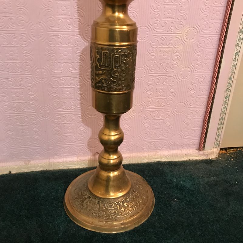 Photo 5 of RARE VINTAGE FRENCH STYLE TELEPHONE WITH TALL BRASS COLUMN STAND