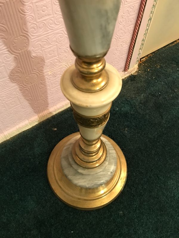 Photo 2 of MARBLE AND BRASS CANDLESTICK HOLDER 36” TALL