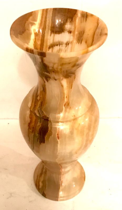 Photo 1 of MARBLE CARVED VASE 4” DIA 11” H