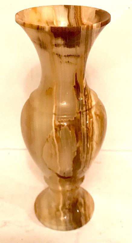 Photo 2 of MARBLE CARVED VASE 4” DIA 11” H