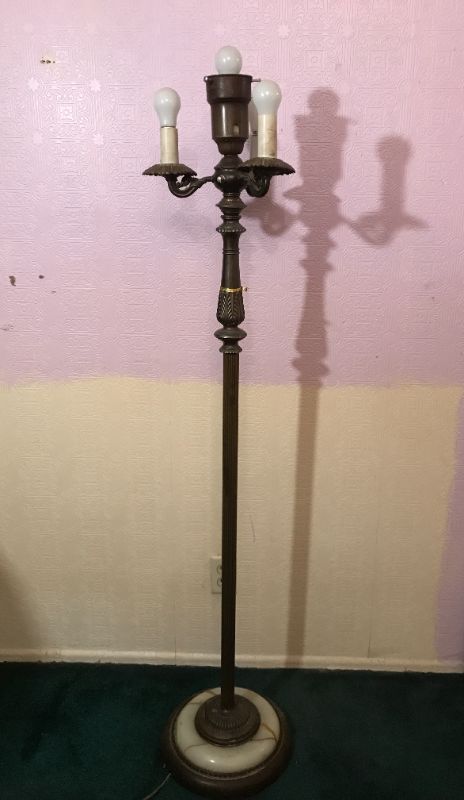 Photo 6 of ANTIQUE METAL LAMP WITH MARBLE BASE 59” TALL