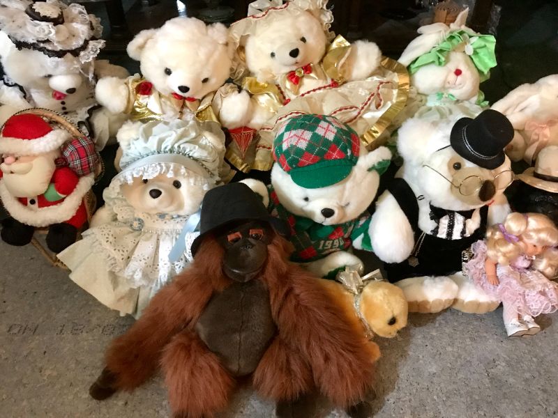 Photo 3 of VERY OLD STUFFED ANIMALS WITH OUTFITS AND MORE