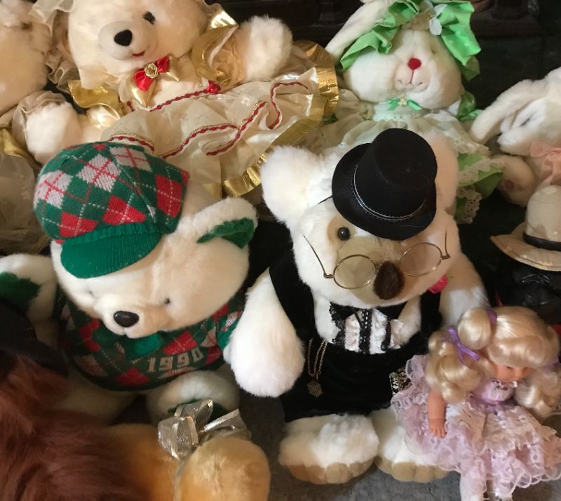 Photo 6 of VERY OLD STUFFED ANIMALS WITH OUTFITS AND MORE