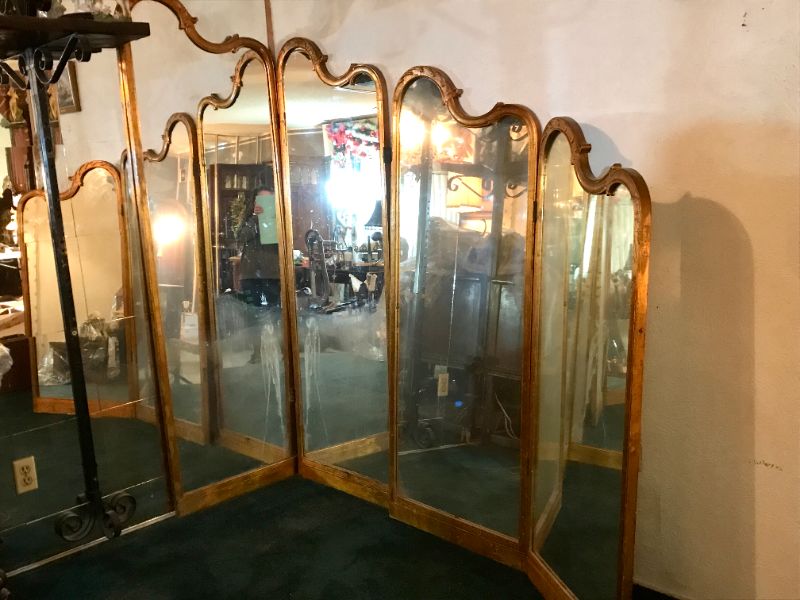 Photo 2 of VINTAGE DOUBLE-SIDED FOUR TIERED MIRRORS 75” —68”—61”—53”TALL & 24” WIDE