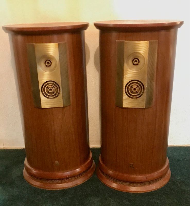 Photo 1 of EMPIRE SCIENTIFIC CORP MODEL 8000 GRENADIER 1960s 60 WATT ROUND SPEAKERS EXCELLENT COND 14.5” DIA & 29” TALL