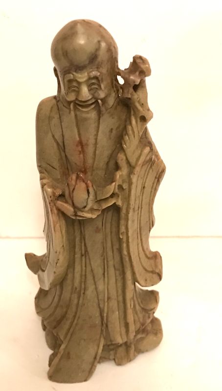 Photo 1 of ANTIQUE SOAPSTONE ASAIN FIGURINE 10.5” h