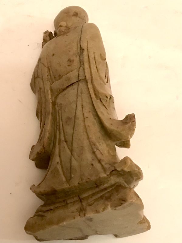 Photo 3 of ANTIQUE SOAPSTONE ASAIN FIGURINE 10.5” h