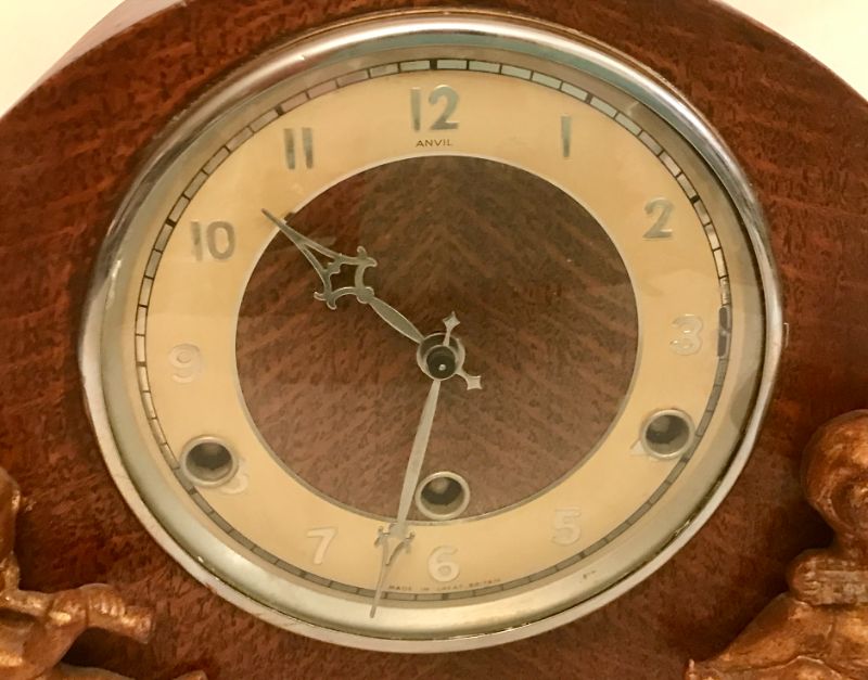 Photo 2 of ANVIL MANTLE CLOCK 9” TALL