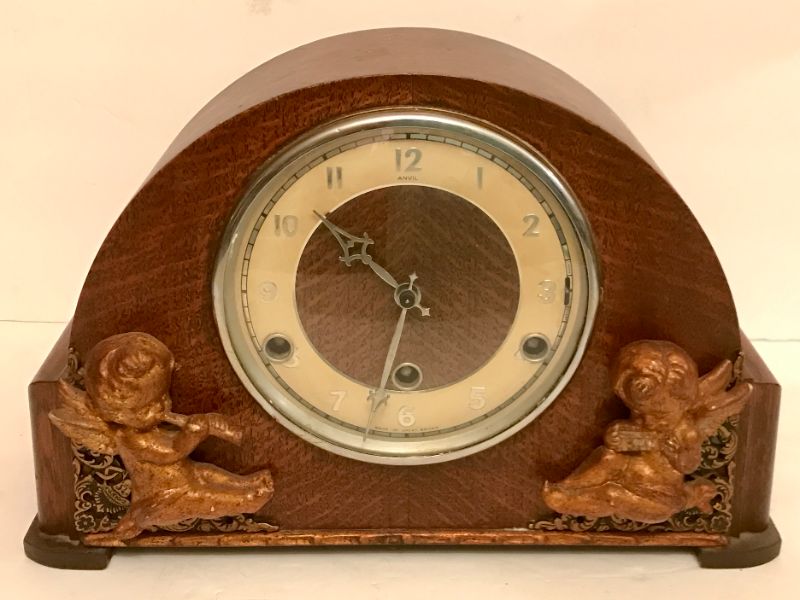 Photo 1 of ANVIL MANTLE CLOCK 9” TALL