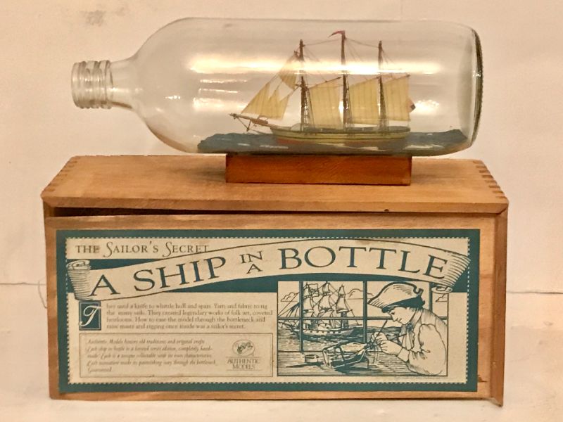 Photo 5 of THE SAILORS SECRET…..A SHIP IN A BOTTLE AND SMALLER SHIP IN BOTTLE