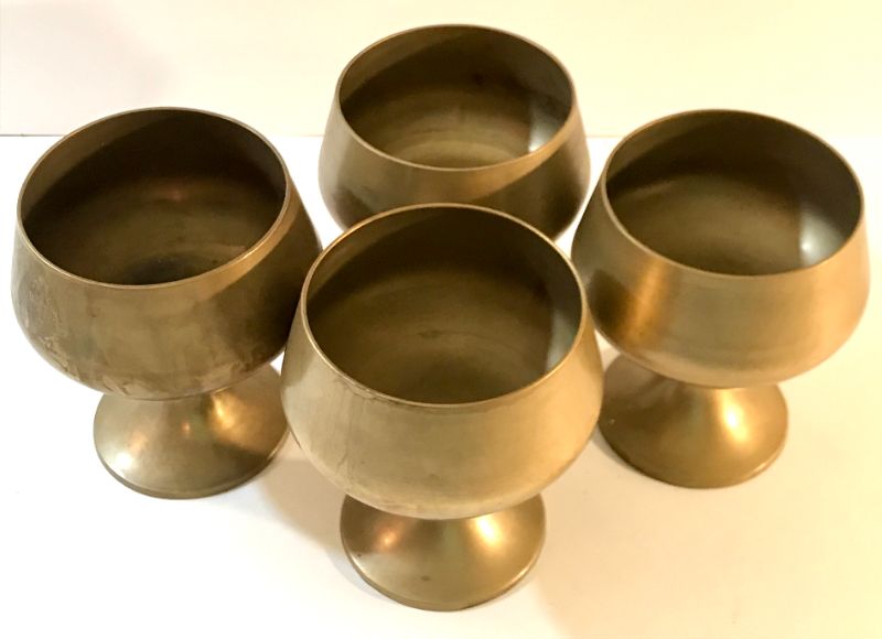 Photo 2 of SOLID BRASS GOBLETS 4CT