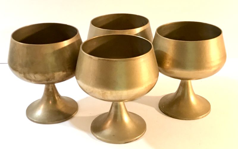 Photo 1 of SOLID BRASS GOBLETS 4CT