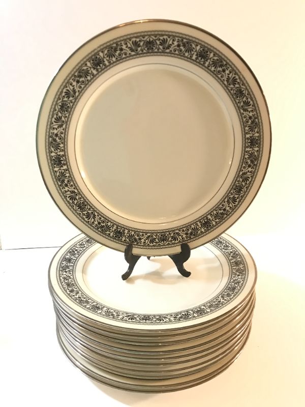 Photo 1 of NORITAKE IVORY CHINA 7570 PRELUDE DINNER PLATES 11ct …..MORE OF THIS IN AUCTION