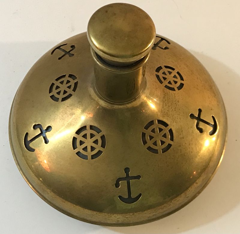 Photo 2 of SWEDISH VINTAGE NAUTICAL BRASS DECANTER