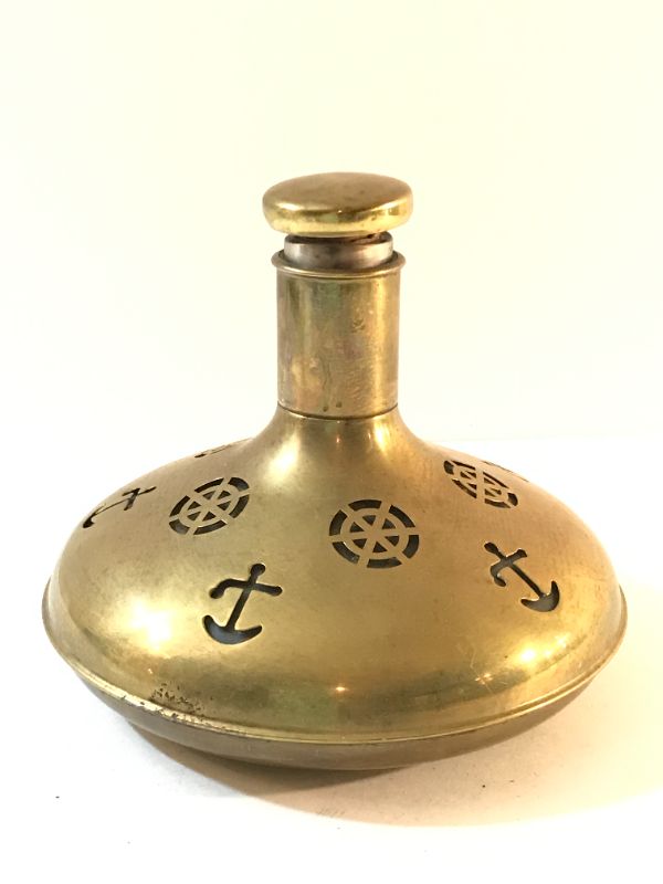 Photo 1 of SWEDISH VINTAGE NAUTICAL BRASS DECANTER