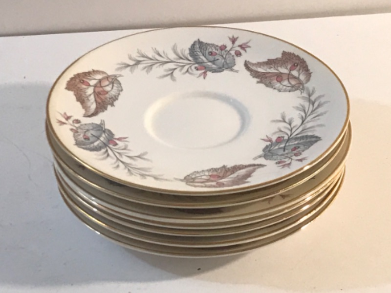 Photo 3 of TUSCAN FINE  ENGLISH BONE CHINA “SHERWOOD”  SOUP BOWLS 5CT AND SAUCERS 7CT