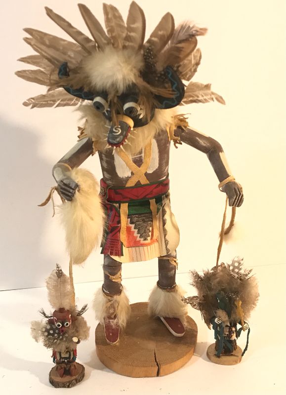 Photo 1 of NAVAJO INDIAN KACHINA DOLLS 15” AND SMALLER ONES SIGNED ON BOTTOM