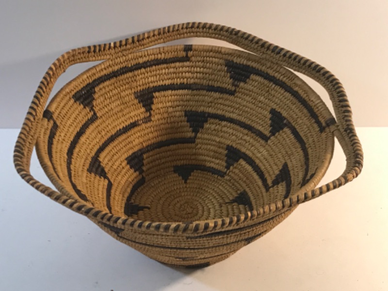 Photo 2 of NAVAJO AND NATIVE AMERICAN CEREMONIAL BASKET 13.5” DIA 6.5”H