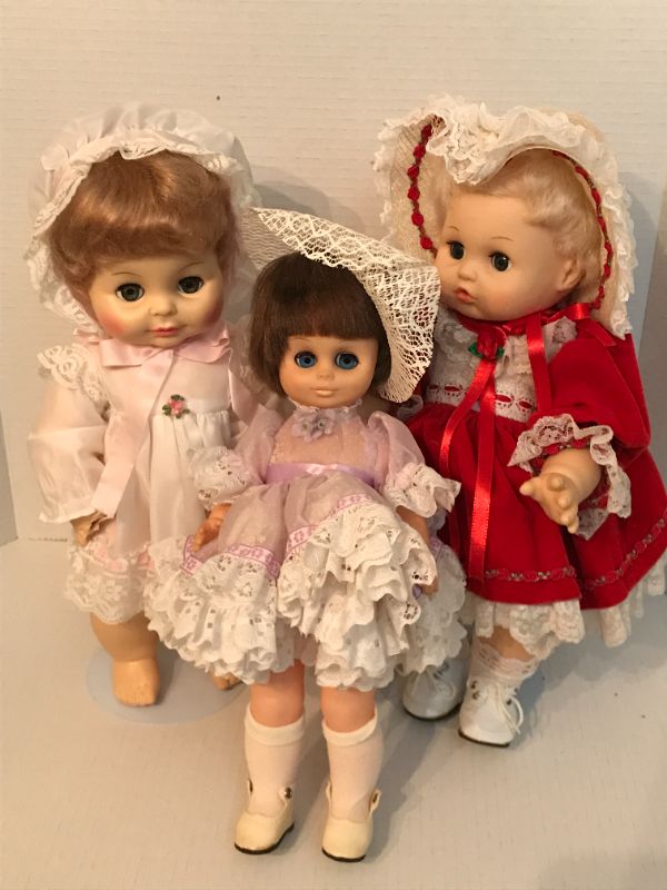 Photo 1 of VINTAGE DOLLS ON STANDS / HORSMAN DOLL CO. 1971 15in 3255 15EYE AND OTHERS