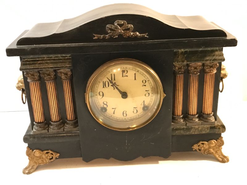 Photo 1 of ANTIQUE SESSIONS MANTEL CLOCK COMPANY 15”x 5”x 12” w/ KEY