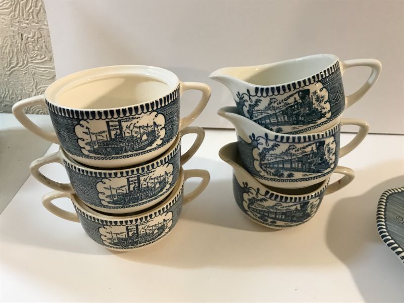 Photo 3 of CURRIER & IVES THE ROCKY MOUNTAIN UNDERGLAZED PRINT BY ROYAL SERVING DISHES