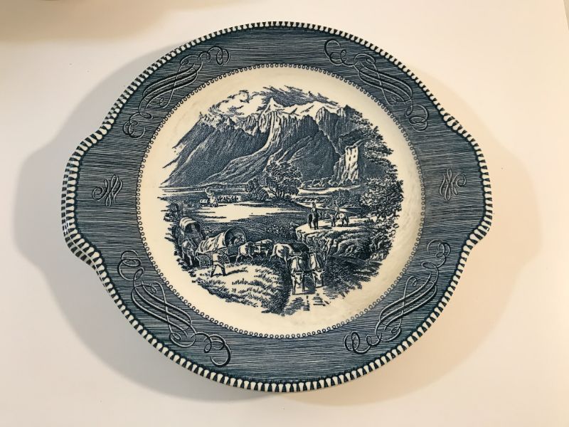 Photo 2 of CURRIER & IVES THE ROCKY MOUNTAIN UNDERGLAZED PRINT BY ROYAL SERVING DISHES