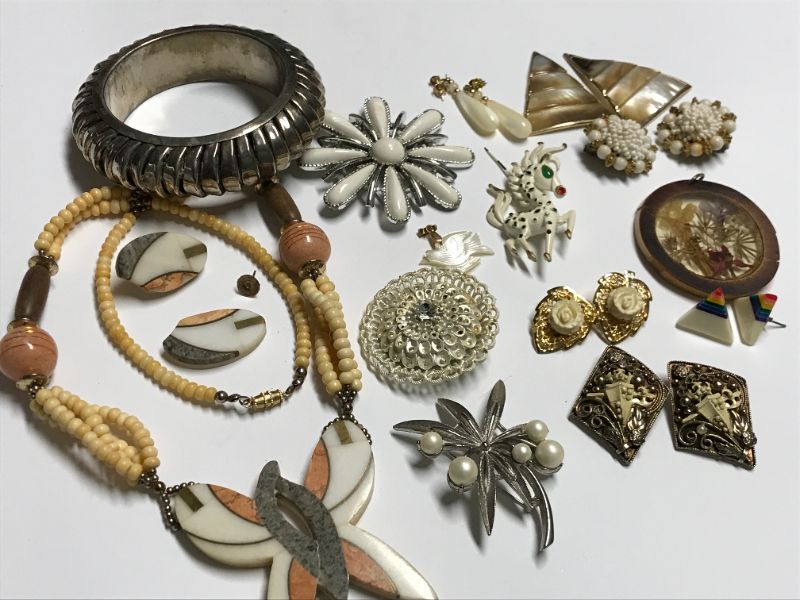 Photo 4 of VINTAGE COSTUME JEWELRY WITH BRACELETS, PINS, AND BROOCHES