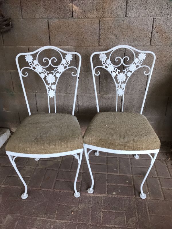 Photo 1 of PAIR OF VINTAGE FRENCH STYLE GARDEN CHAIRS