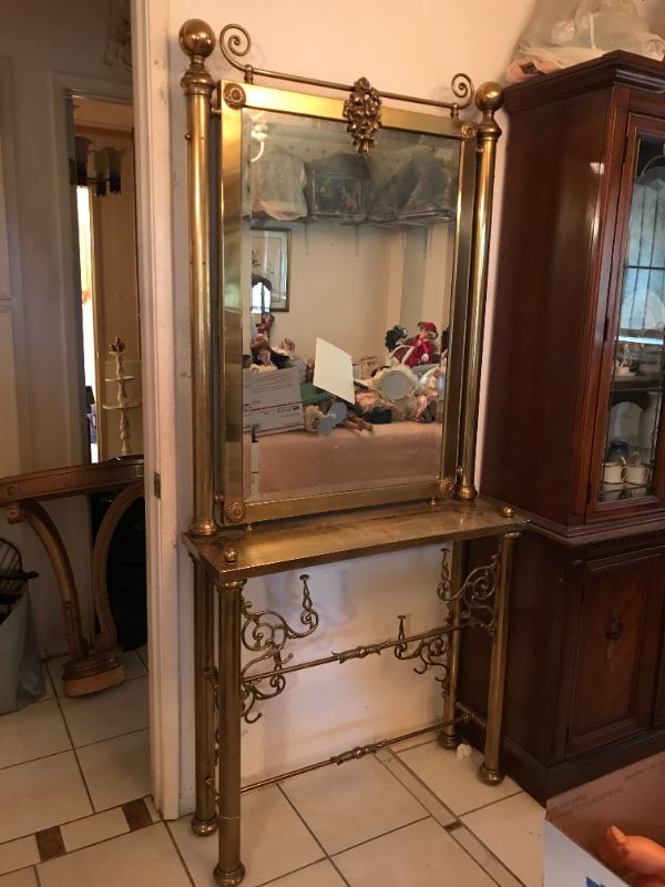 Photo 1 of VINTAGE BRASS VANITY 34.5” x 10.5” x 78”