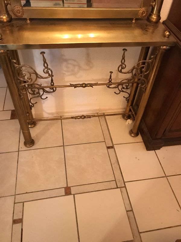 Photo 3 of VINTAGE BRASS VANITY 34.5” x 10.5” x 78”