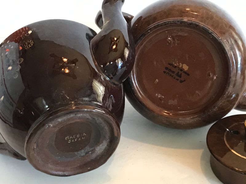 Photo 4 of BROWN LUSTRE TEAPOTS MADE IN OCCUPIED JAPAN