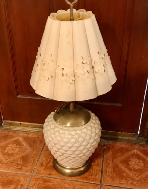 Photo 1 of WHITE PORCELAIN TABLE LAMP 33” H