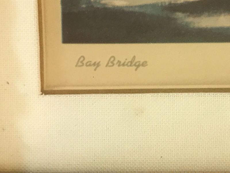 Photo 4 of VINTAGE WATER COLOR BAY BRIDGE SIGNED BY ARTIST