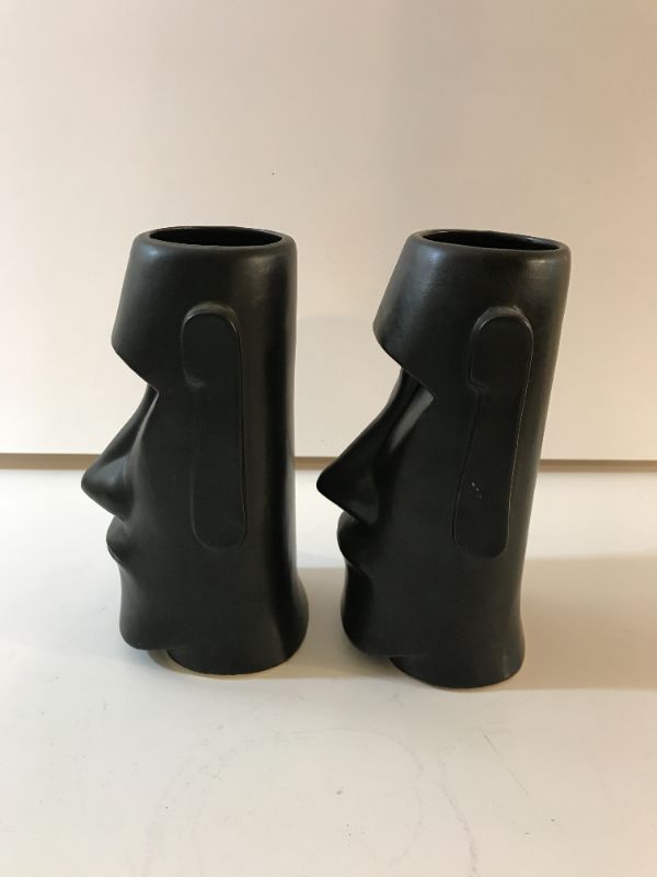 Photo 2 of TIKI MUGS BLACK SATIN EASTER ISLAND MOAI