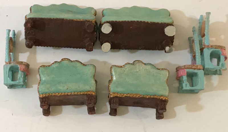 Photo 3 of VINTAGE MINIATURE RESIN COUCHES AND CHAIRS