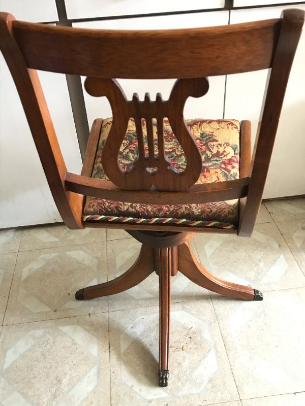 Photo 5 of VINTAGE PIANO CHAIR WITH TAPESTRY SEAT