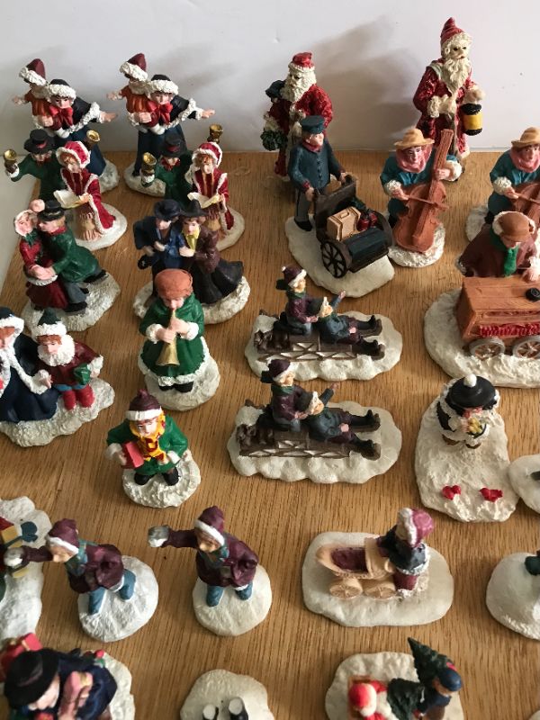 Photo 2 of CHRISTMAS VILLAGE FIGURINES LARGE LOT