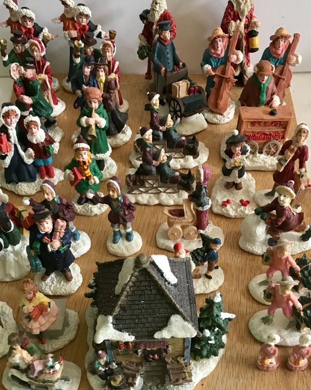 Photo 1 of CHRISTMAS VILLAGE FIGURINES LARGE LOT