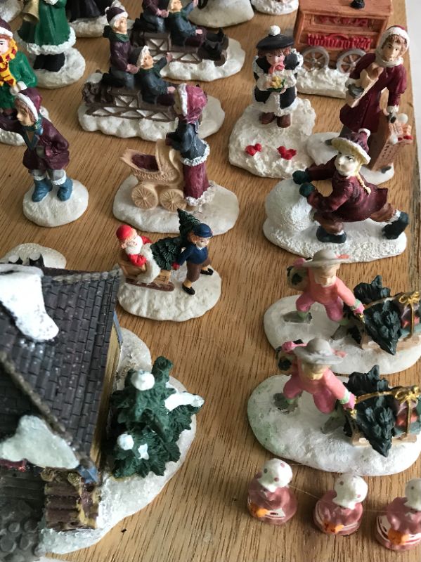 Photo 3 of CHRISTMAS VILLAGE FIGURINES LARGE LOT