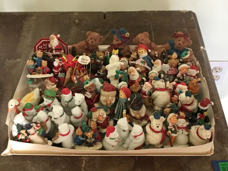 Photo 1 of ASSORTMENT OF SANTAS AND CHRISTMAS FIGURINES SOME VINTAGE