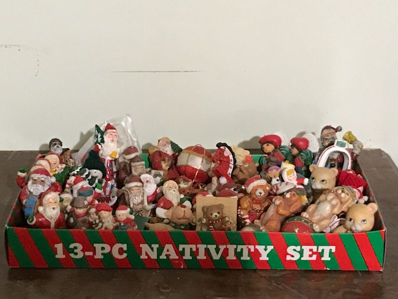 Photo 1 of ASSORTMENT OF SANTA AND CHRISTMAS FIGURINES SOME VINTAGE 