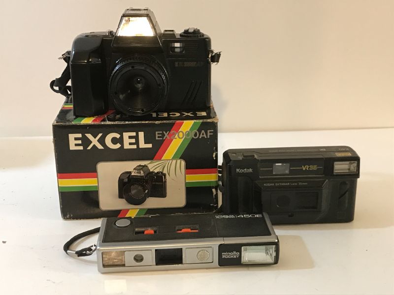 Photo 1 of VINTAGE MINOLTA, KODAK AND EXCEL CAMERAS